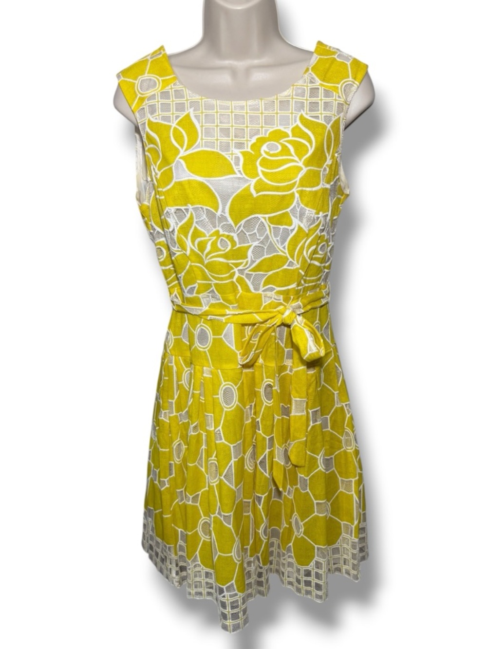 Robbie Bee Women’s Sleeveless Appliqué Dress Yellow Size 10